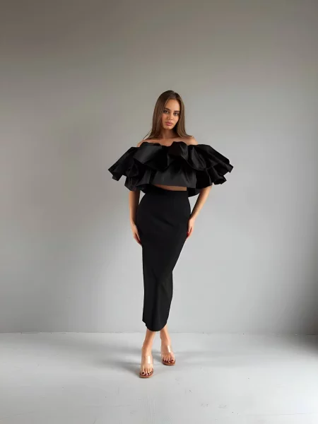 Спідниця міді Uaclothes бавовна/поліестер червоний