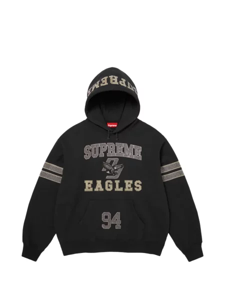 Stras hanorac cu glugă Supreme negru