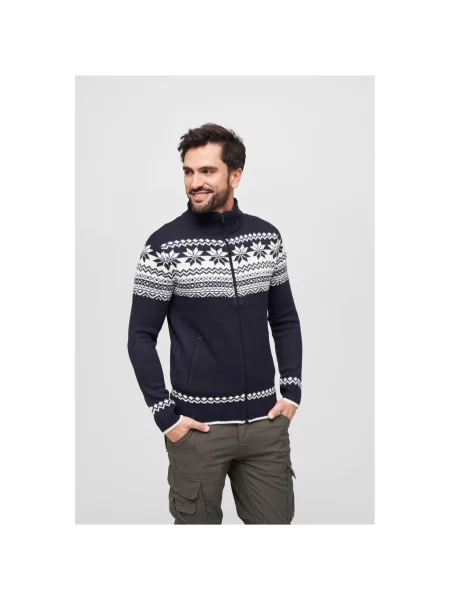 Brandit Kardigan námořnická modř bílá