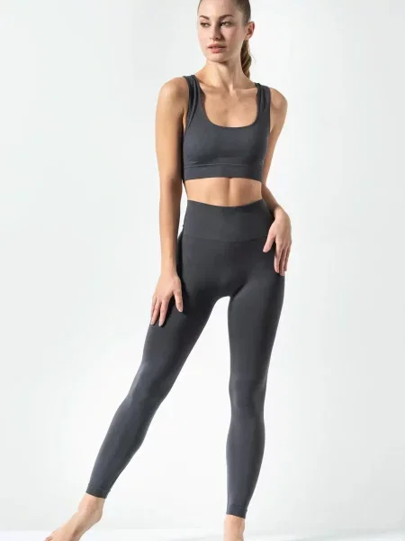 Legginsy modelujące z wysokim stanem Omm Yoga by Risalti szare