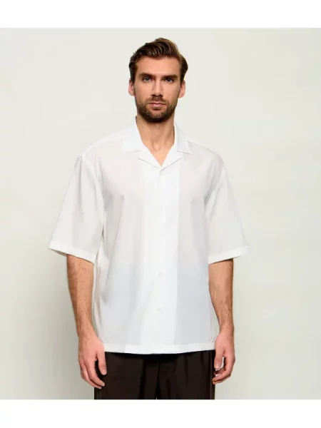 BOSS BLACK Cămașă H-CESAR-CAMP-SH_DB| BOSS X BECKHAM | Relaxed fit cu adaos de mătase negru