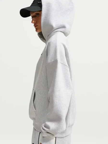 Nike Sportswear bluza z kapturem dziecięca z bawełną Studio Fleece szara