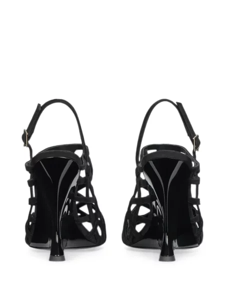 Sandale Balmain din piele de căprioară cu pană negru