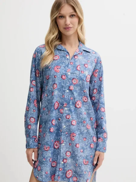 Нощница Lauren Ralph Lauren дамска синьо
