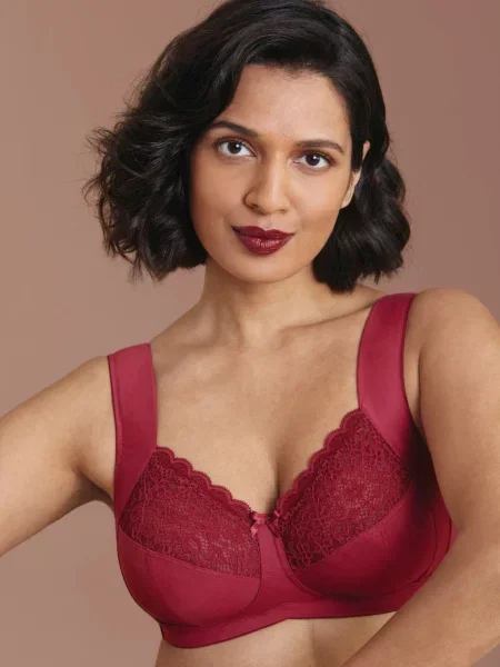 Бюстгальтер Anita с сеткой в сеточку красный