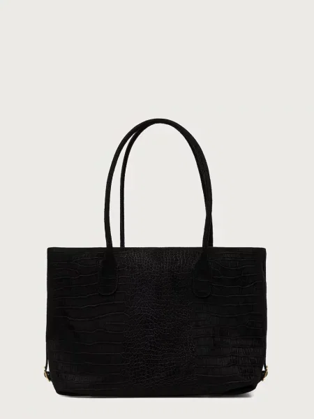 Themoire kabelka typu shopper dámska z imitácie kože TALIA čierna