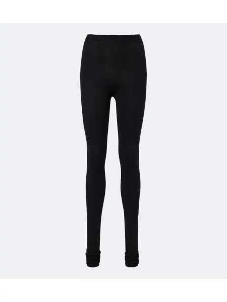 Leggings Bottega Veneta de lână negru