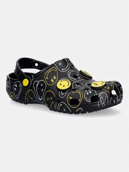 Natikači Crocs Smiley Classic Clog črna