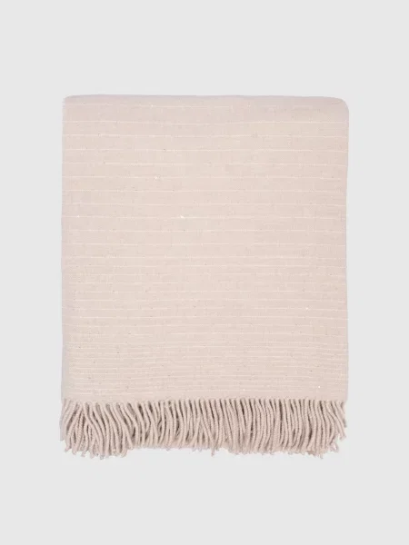 Пончо з вовни і кашеміру в смужку Peserico бежеве