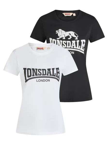 LONSDALE Tricou Nash negru alb