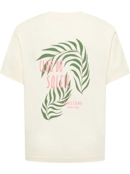 Mustang Tricou Floris Écru alb