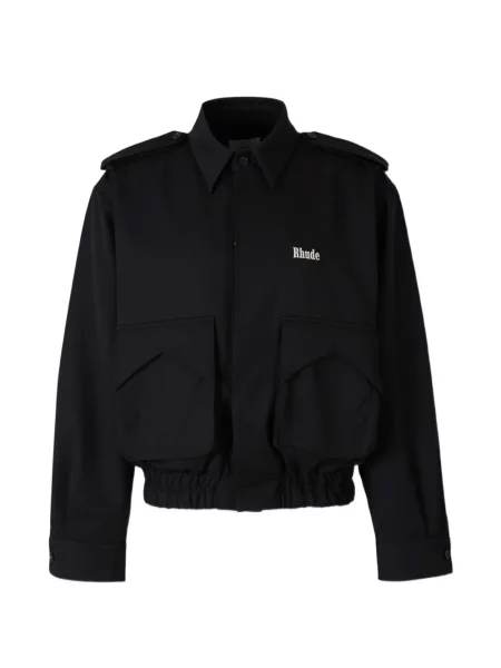 Geacă Rhude cu broderie de lână negru