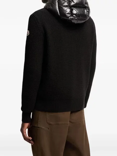 Geacă Moncler cu glugă negru