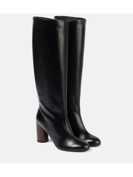 Usnjene škornji Co črna