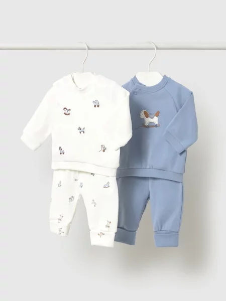 Mayoral Newborn komplet trenirka za bebe od pamuka s elastanom plava