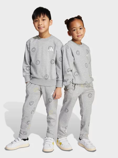 Дитячий Спортивний костюм adidas LK SMI JOG SET бавовна/поліестер сірий