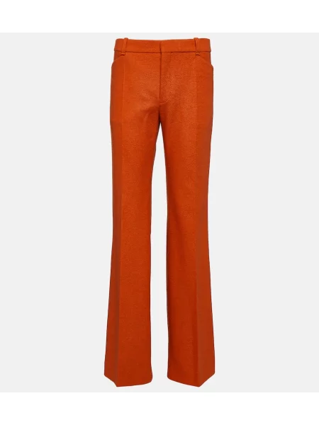 Pantaloni Chloé de lână portocaliu