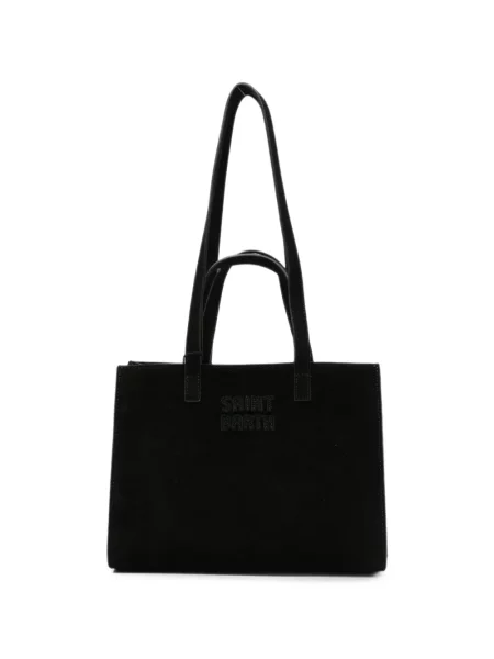 Geantă shopper Mc2 Saint Barth din piele de căprioară negru