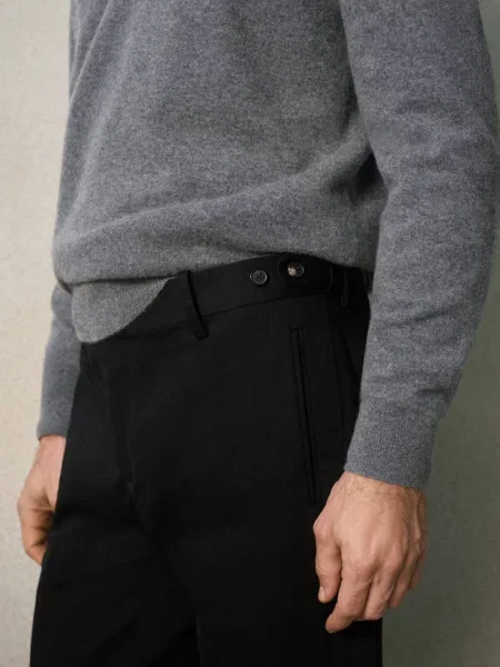 Spodnie slim fit z regulowanym pasem Mężczyzna 40 MANGO MAN czarny