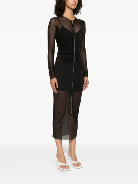 Rochie midi Patrizia Pepe plasă până la genunchi de costum negru