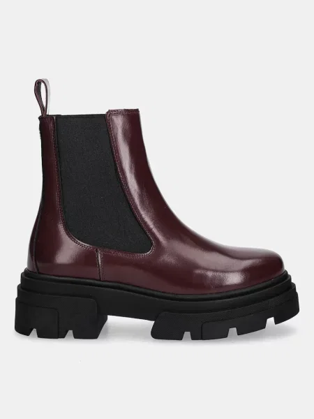 Tommy Hilfiger Kožené topánky chelsea TH SHINY LEATHER CHELSEA