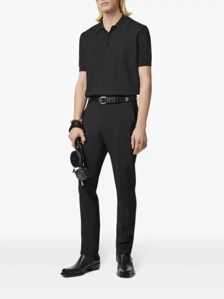 Megzta polo marškinėliai Versace juoda