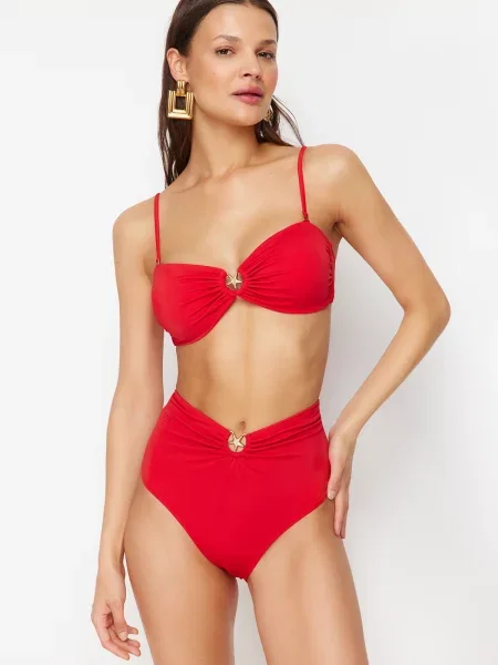 Bikini Trendyol z wysoką talią czerwone
