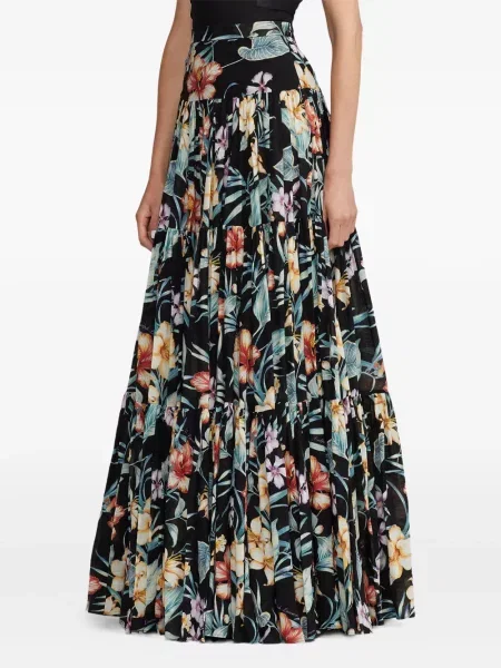 Fustă Ralph Lauren Collection cu model floral cu imagine negru