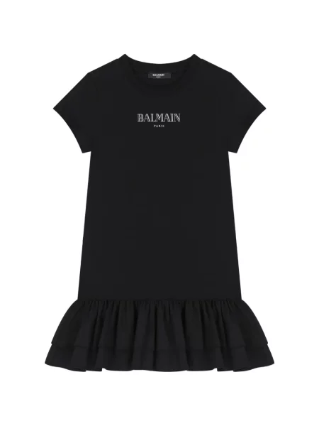 Sukienka koszulowa dziecięca Balmain czarna
