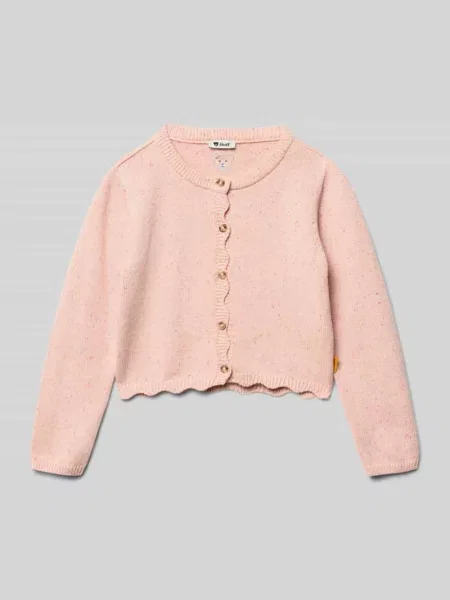 Sweter rozpinany z prążkowanymi ściągaczami Steiff różowy