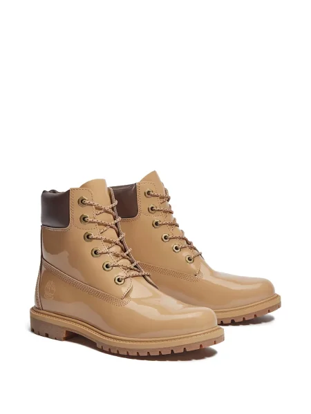 Cizme scurte Timberland cu șireturi din dantelă maro
