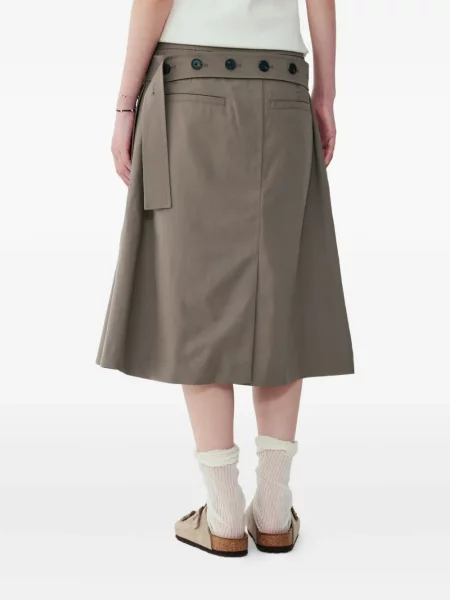 Fusta plisata Studio Tomboy plisată până la genunchi maro