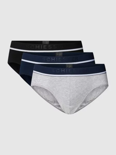 Figi z detale z logo model Rio w zestaw 3 szt. Schiesser