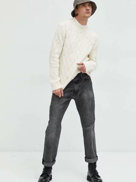 Pulover Abercrombie & Fitch za muškarce bijela