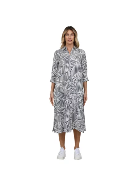 Wielobarwność sukienka koszulowa Rosso35 elegancka