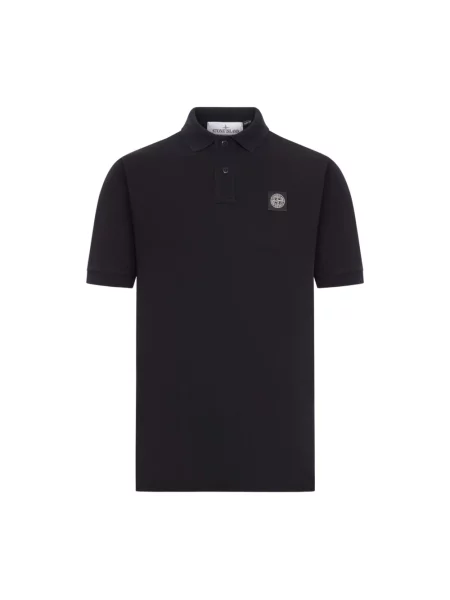 Koszulka polo Stone Island z krótkim rękawem z kamieniami czarna
