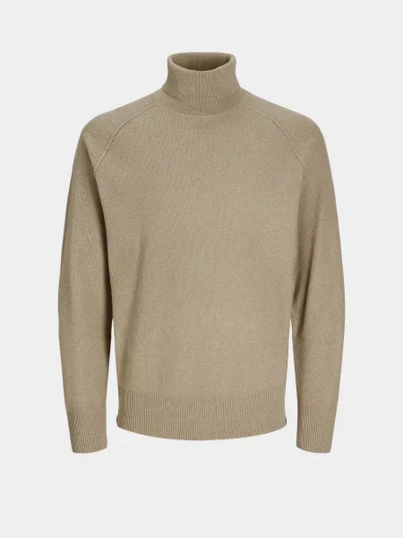 Светр JACK & JONES бавовна/перероблений бежевий