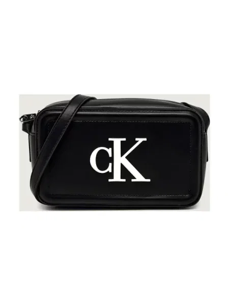 Műbőr kézitáska Calvin Klein fekete