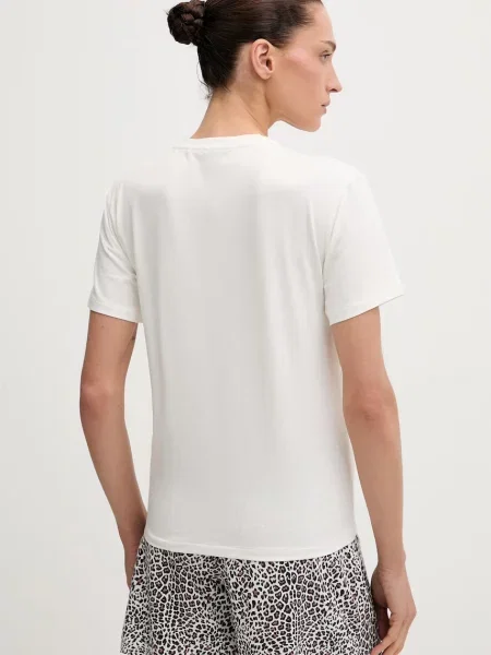 HUGO kratka majica z modalom CASUAL T-SHIRT bež