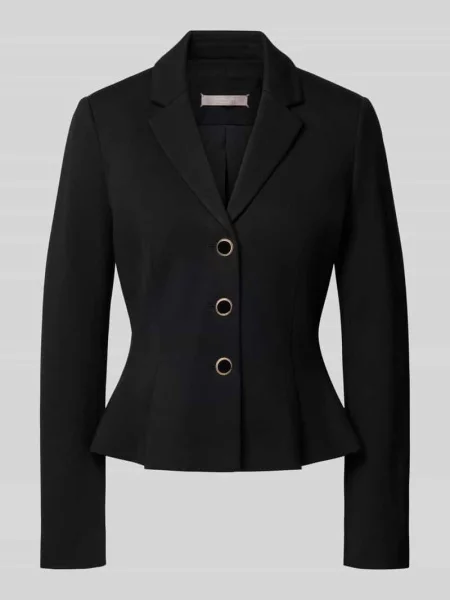 Żakiet o kroju slim fit z mieszanki z kołnierzem z połami Christian Berg Woman Selection czarna