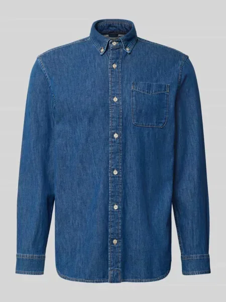 Koszula jeansowa o kroju regular fit z brustaszą model BROOK' Jack & Jones niebieska