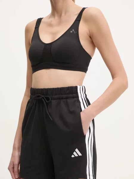 Adidas pantaloni scurți Essentials femei cu imprimeu high waist negru
