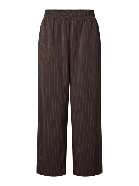 YAS Pantaloni YASSHIMMA ciocolatiu / deschis gri