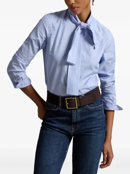 Копринена карирана шапка с козирки Polo Ralph Lauren с автограф синьо