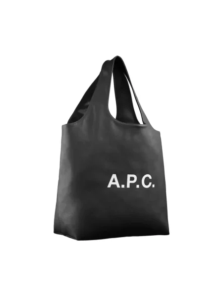Torebka A.p.c. skórzana z nadrukiem czarna