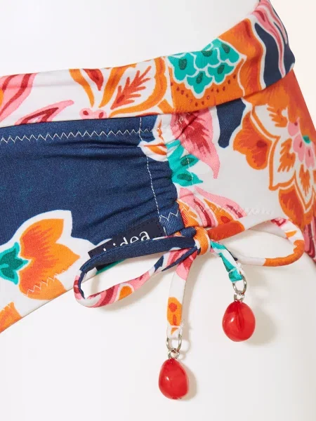 Lidea Podstawowe Figi Bikini Petal Patch blau pomarańczowe