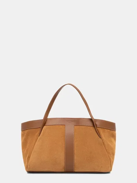 Geanta de piele Twinset din piele maro