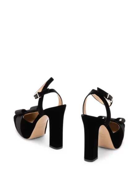 Pantofi cu toc Fendi cu funde negru