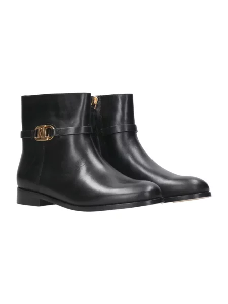 Botki Ralph Lauren skórzane czarne