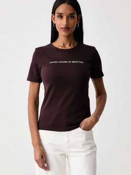 United Colors of Benetton tričko hnědé